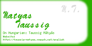 matyas taussig business card